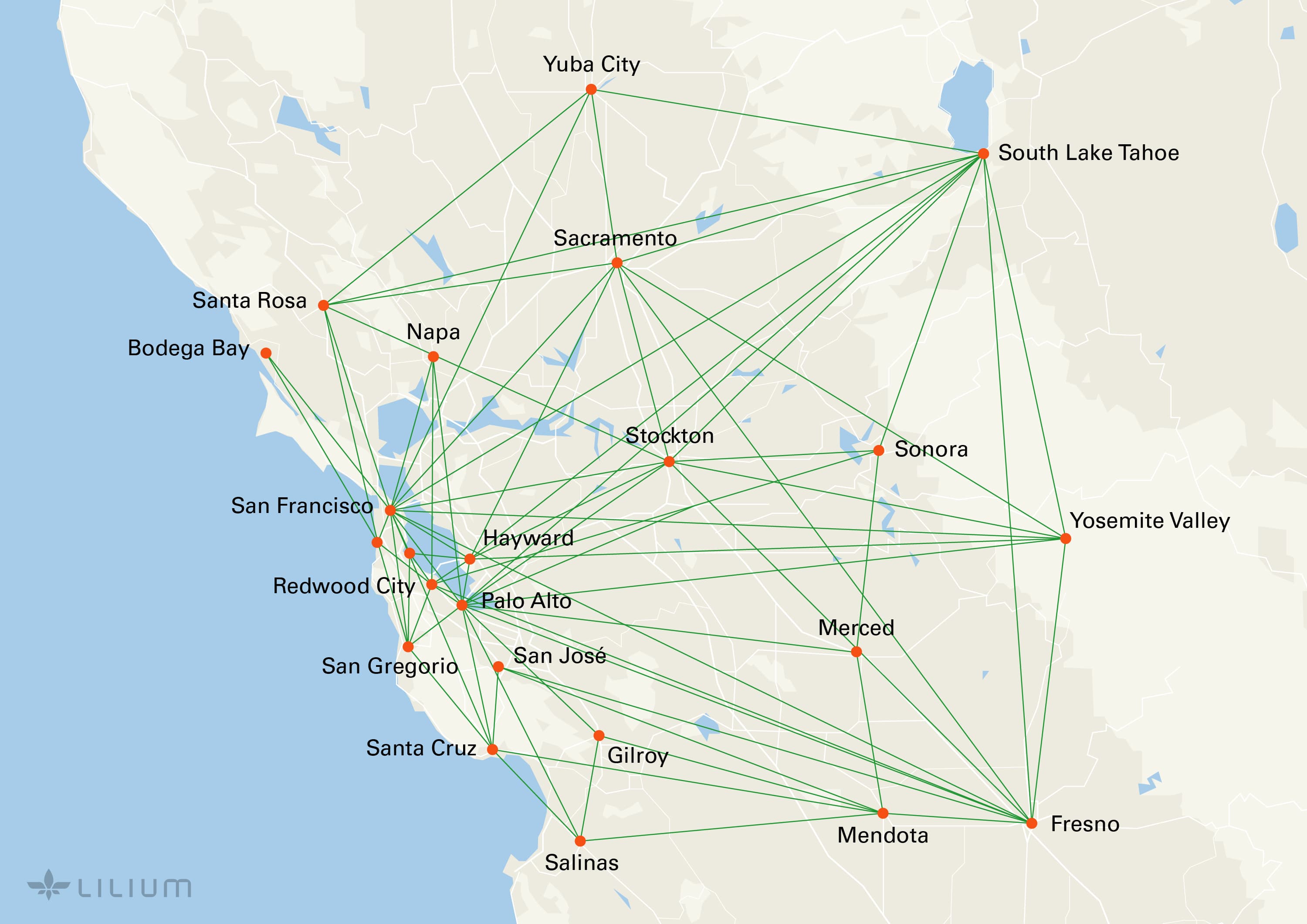 A Lilium Network around San Francisco