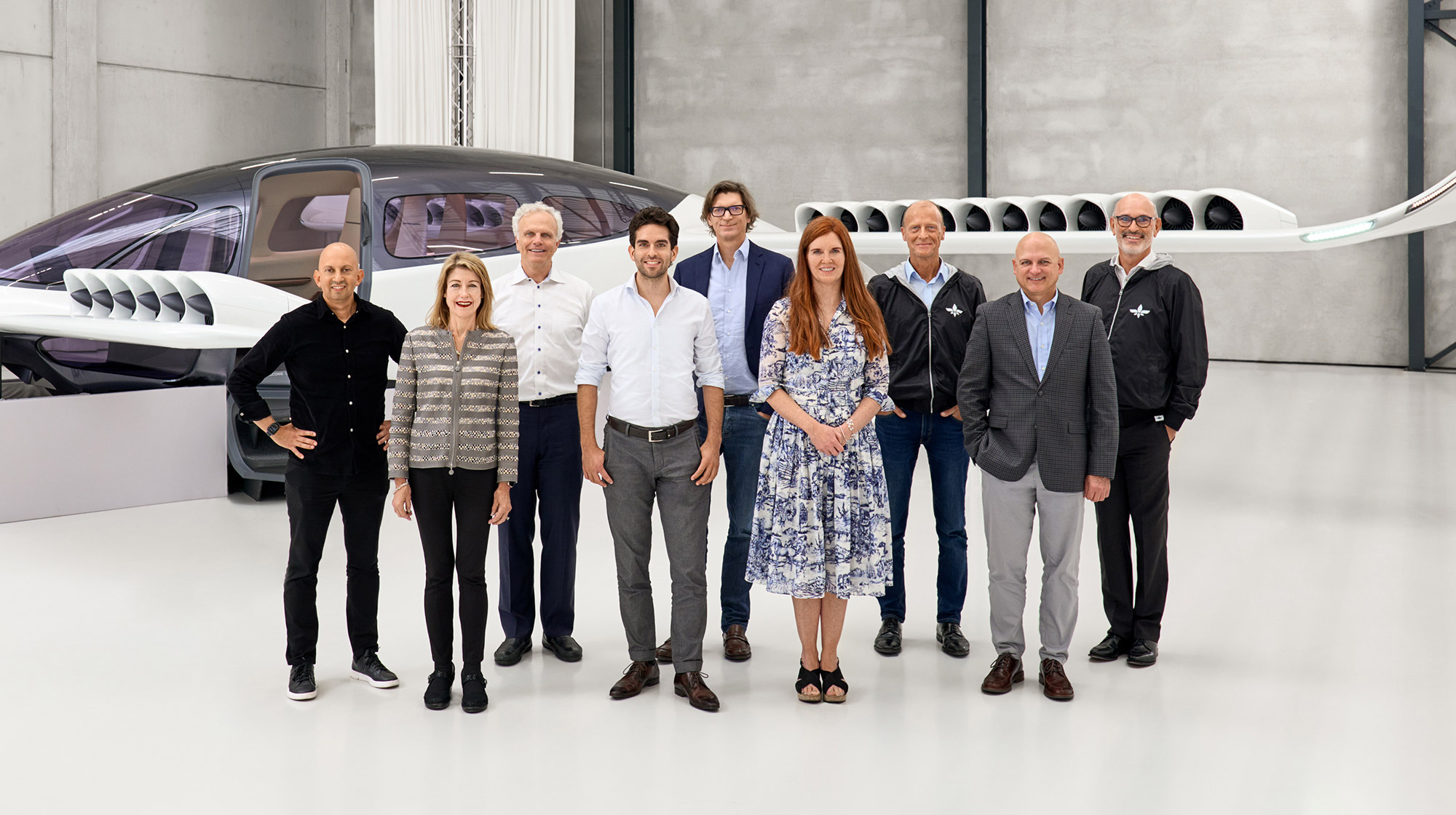 Lilium Board Members (L to R): David Wallerstein, Margaret Smyth, David Neeleman, Daniel Wiegand, Niklas Zennström, Gabrielle Toledano, Dr. Thomas Enders, Barry Engle, Henri Courpron.